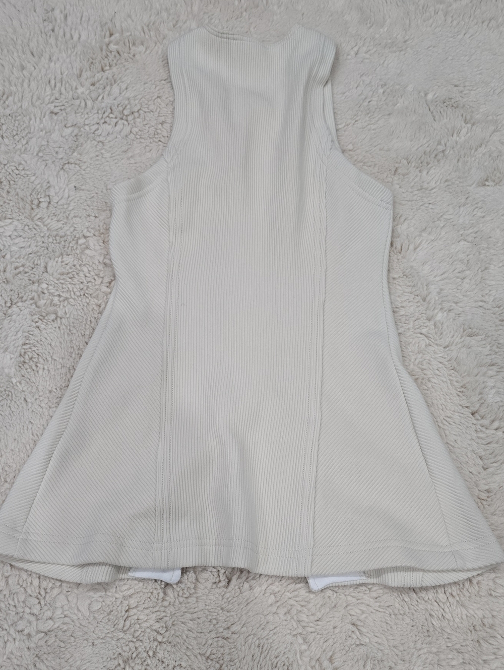 Pilcro Cream Ribbed Button-Front Tank Dress - Picture 5 of 7